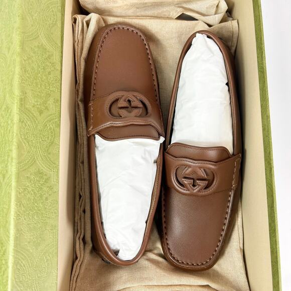 Gucci Interlocking G Driver Leather Loafer - Men’s 8 - Picture 7 of 8